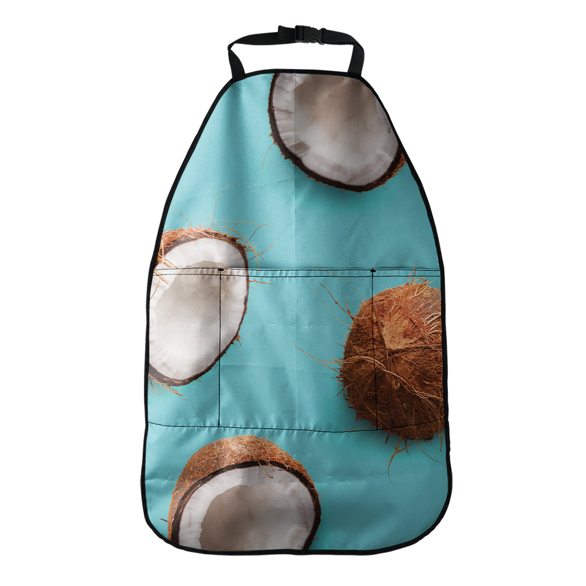 Blue Coconut Pattern Print Car Seat Organizers