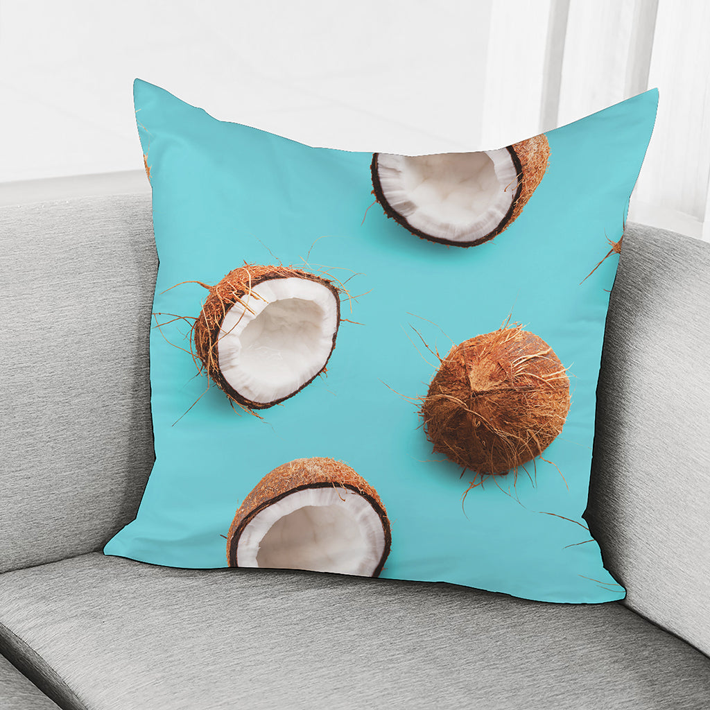 Blue Coconut Pattern Print Pillow Cover