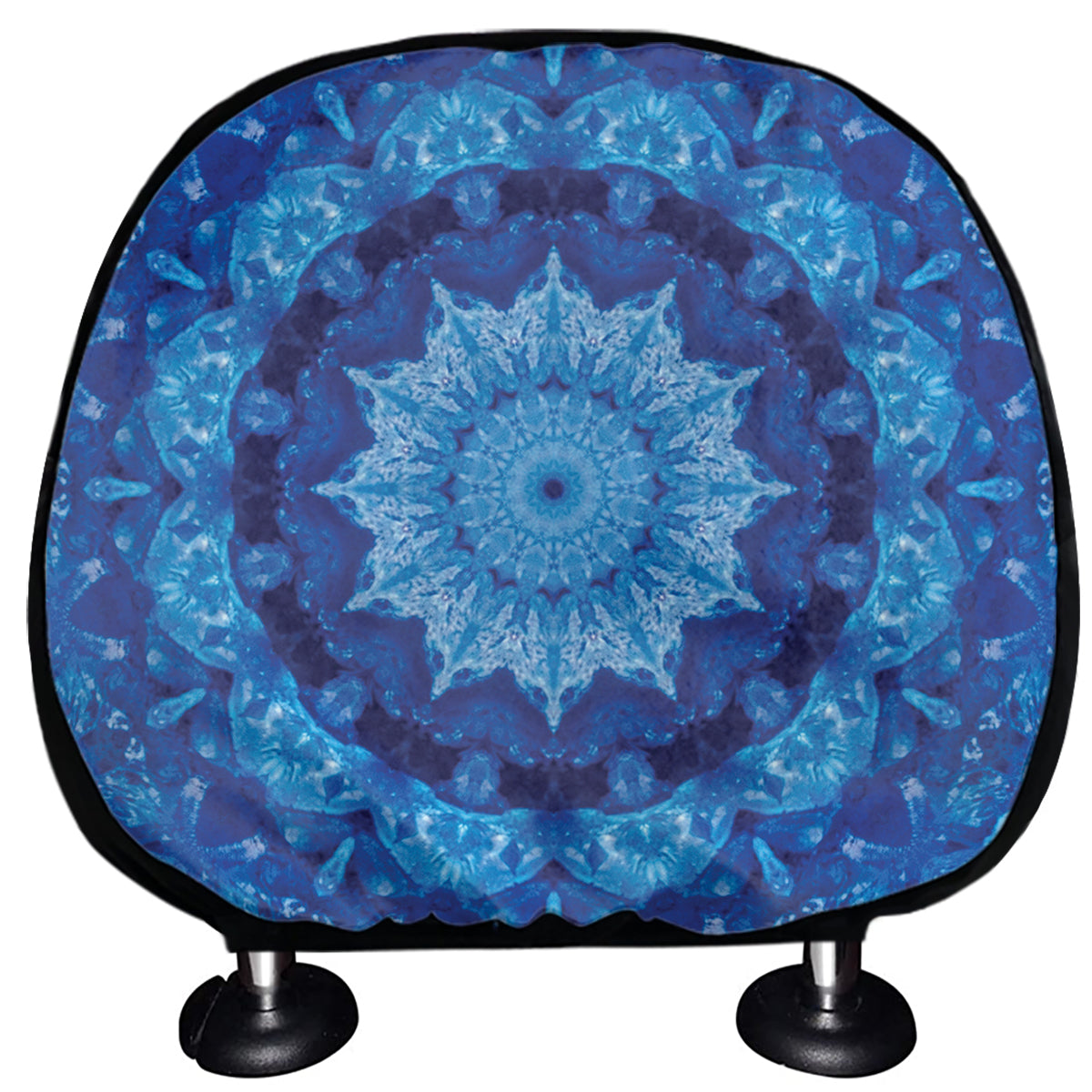Blue Crystal Kaleidoscope Print Car Headrest Covers