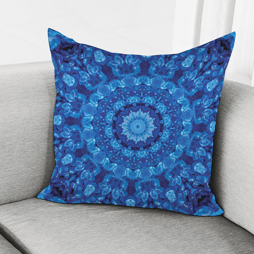 Blue Crystal Kaleidoscope Print Pillow Cover