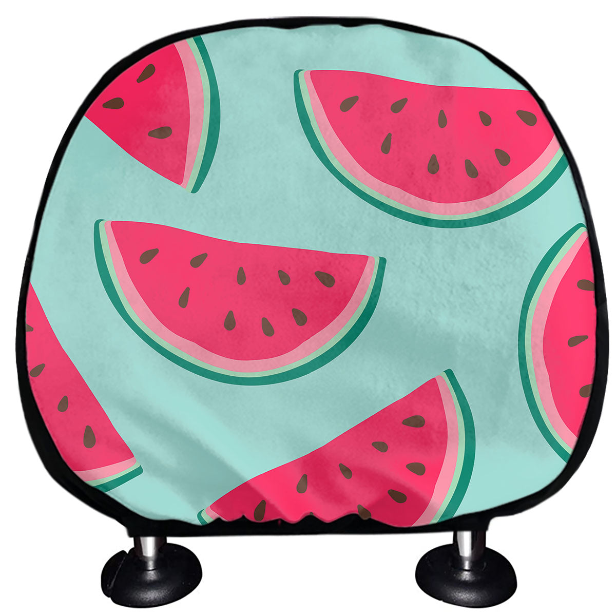 Blue Cute Watermelon Pattern Print Car Headrest Covers