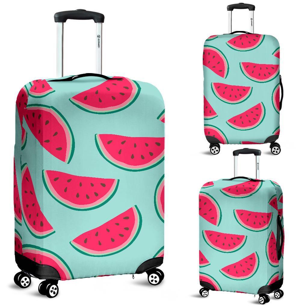 Blue Cute Watermelon Pattern Print Luggage Cover GearFrost