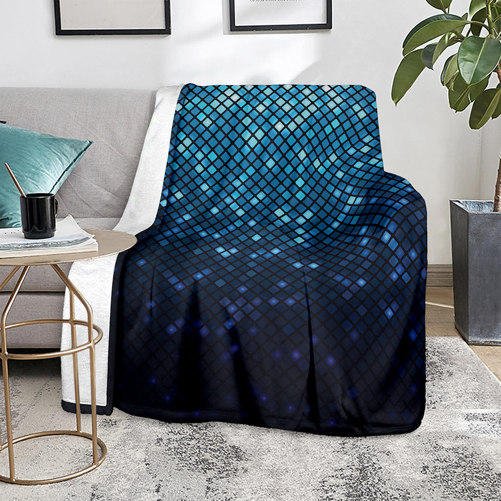 Blue Disco Lights Pattern Print Blanket