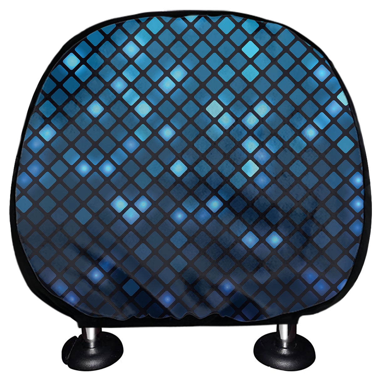 Blue Disco Lights Pattern Print Car Headrest Covers
