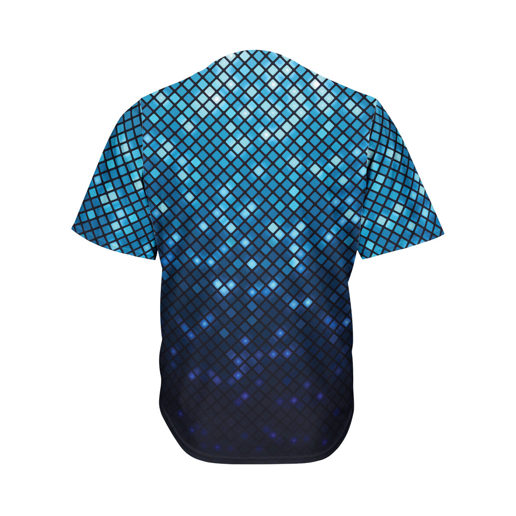 Blue Disco Lights Pattern Print Men's Baseball Jersey
