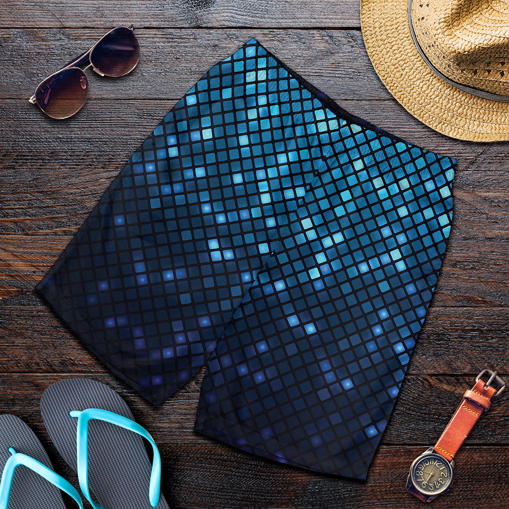 Blue Disco Lights Pattern Print Men's Shorts