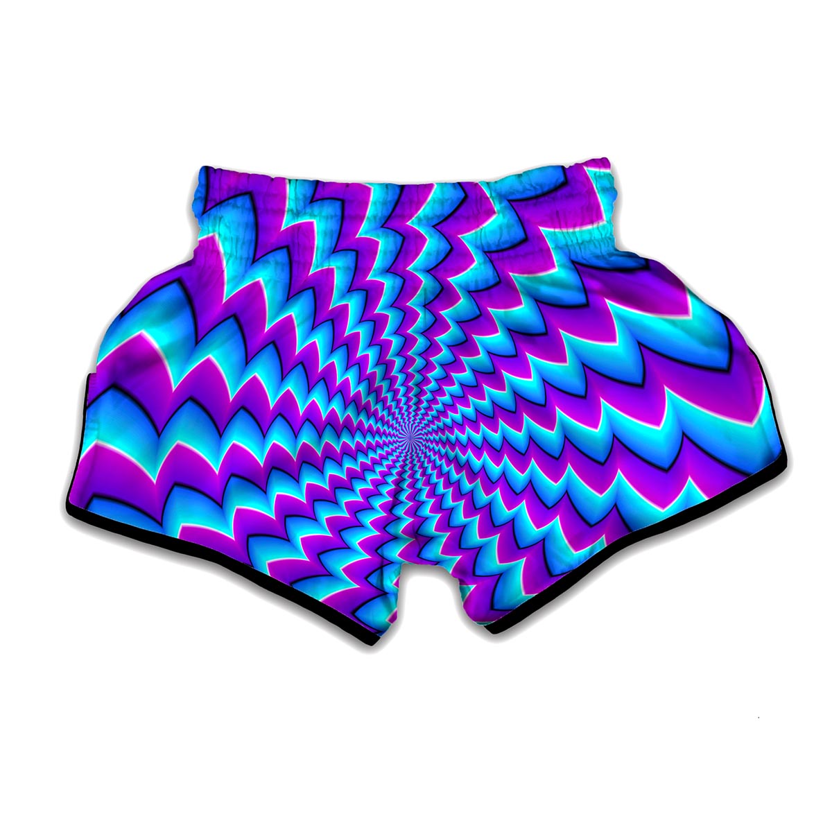 Blue Dizzy Moving Optical Illusion Muay Thai Boxing Shorts