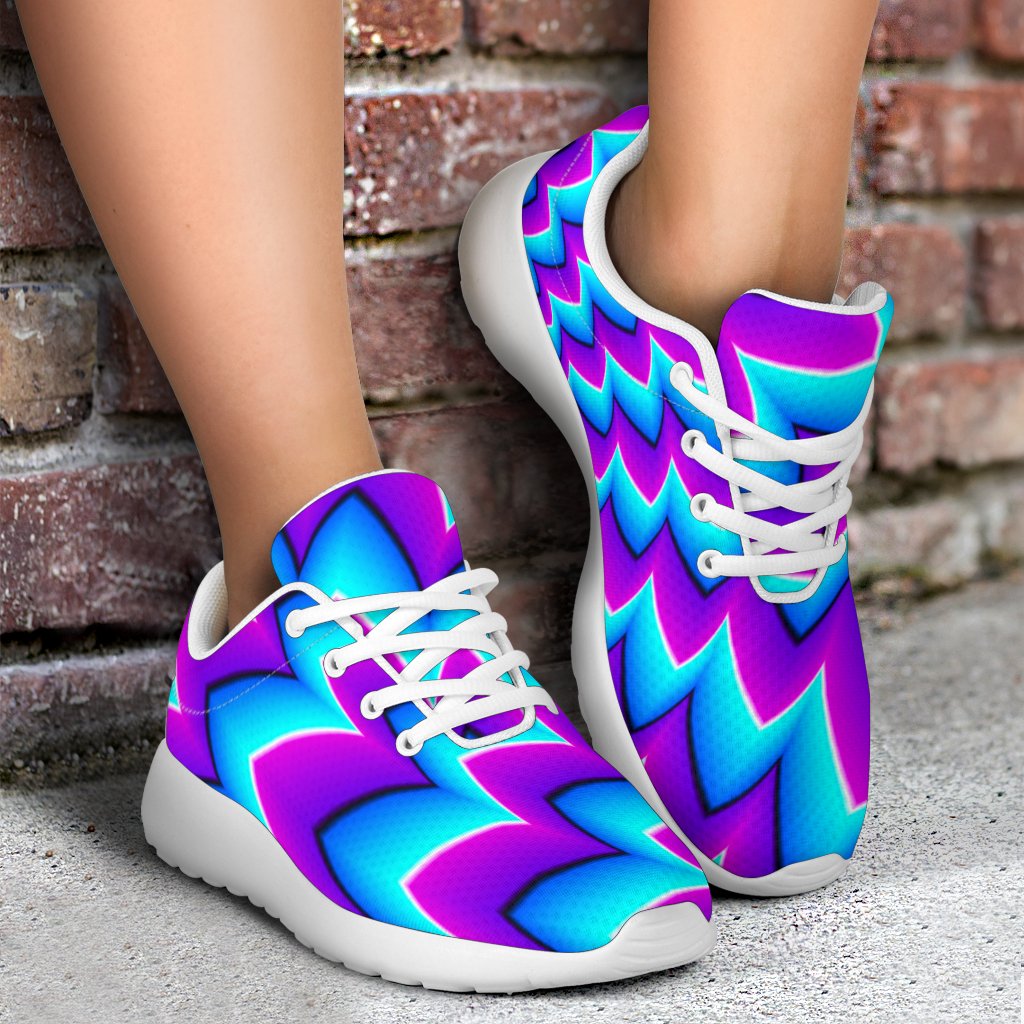 Blue Dizzy Moving Optical Illusion Sport Shoes GearFrost