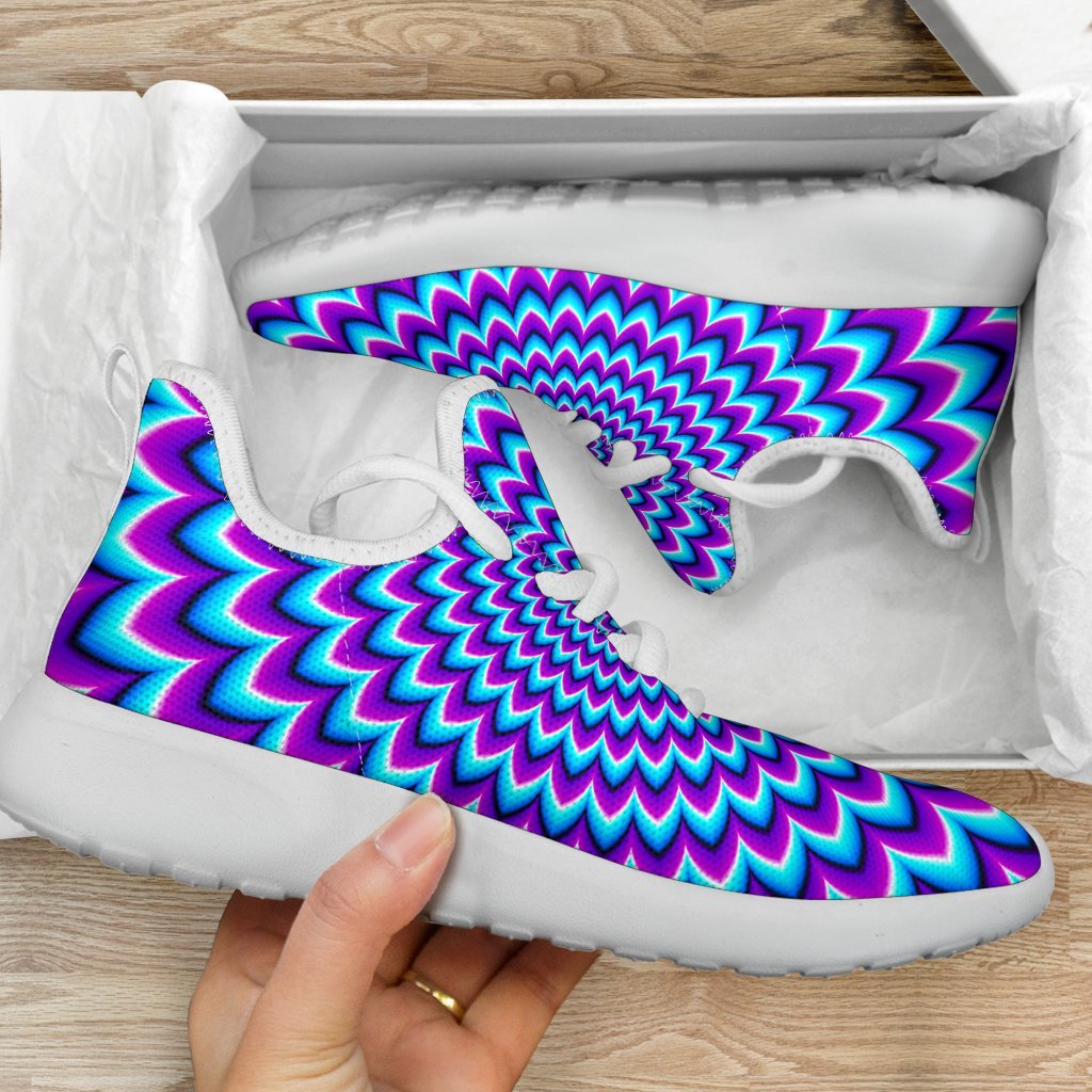 Blue Expansion Moving Optical Illusion Mesh Knit Shoes GearFrost