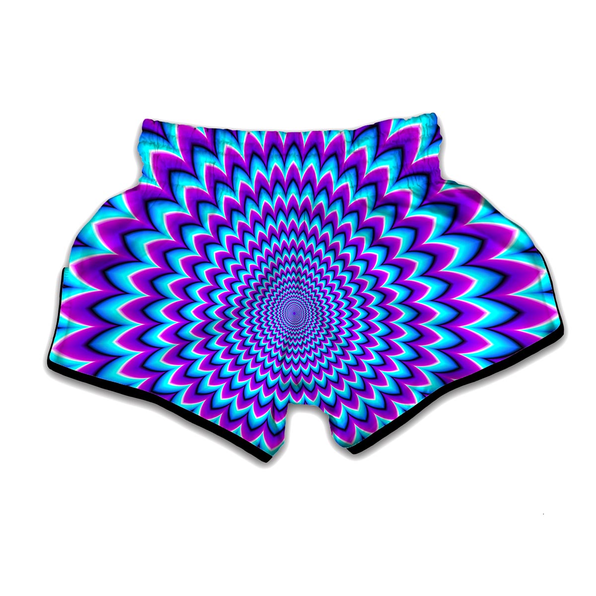 Blue Expansion Moving Optical Illusion Muay Thai Boxing Shorts