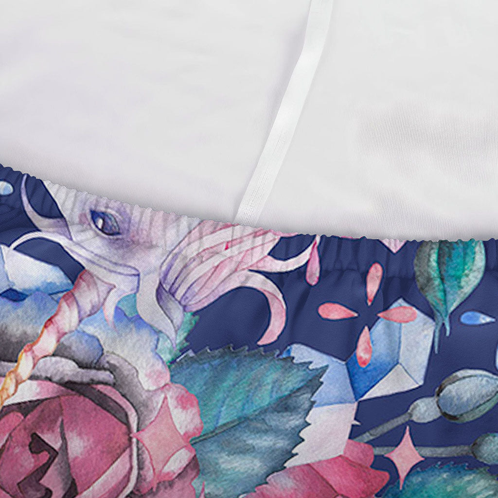 Blue Fairy Rose Unicorn Pattern Print Sofa Cover