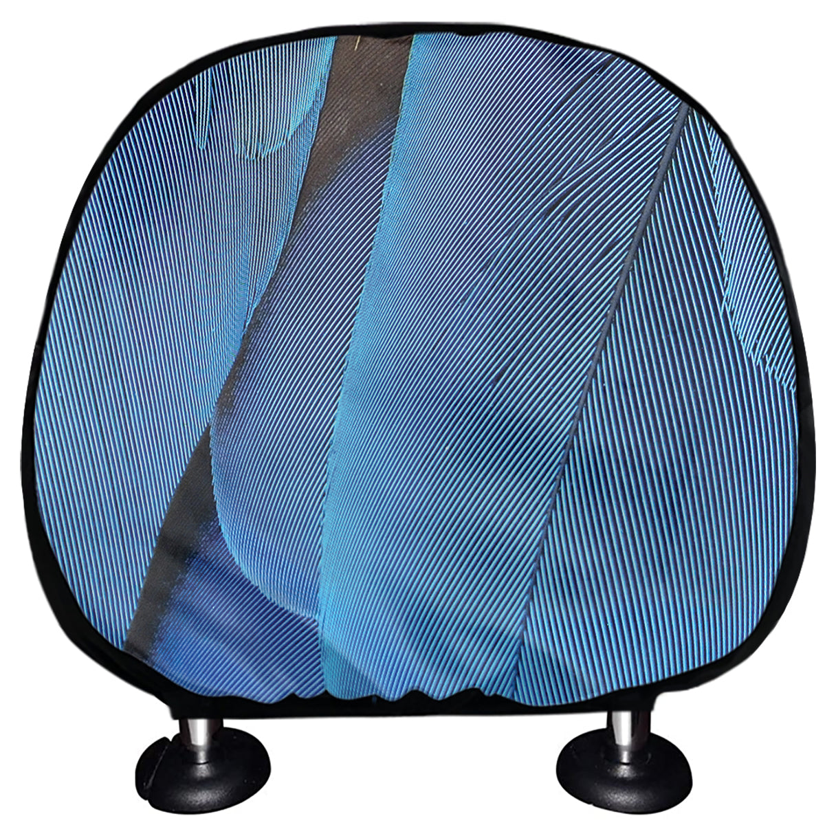 Blue Feather Print Car Headrest Covers