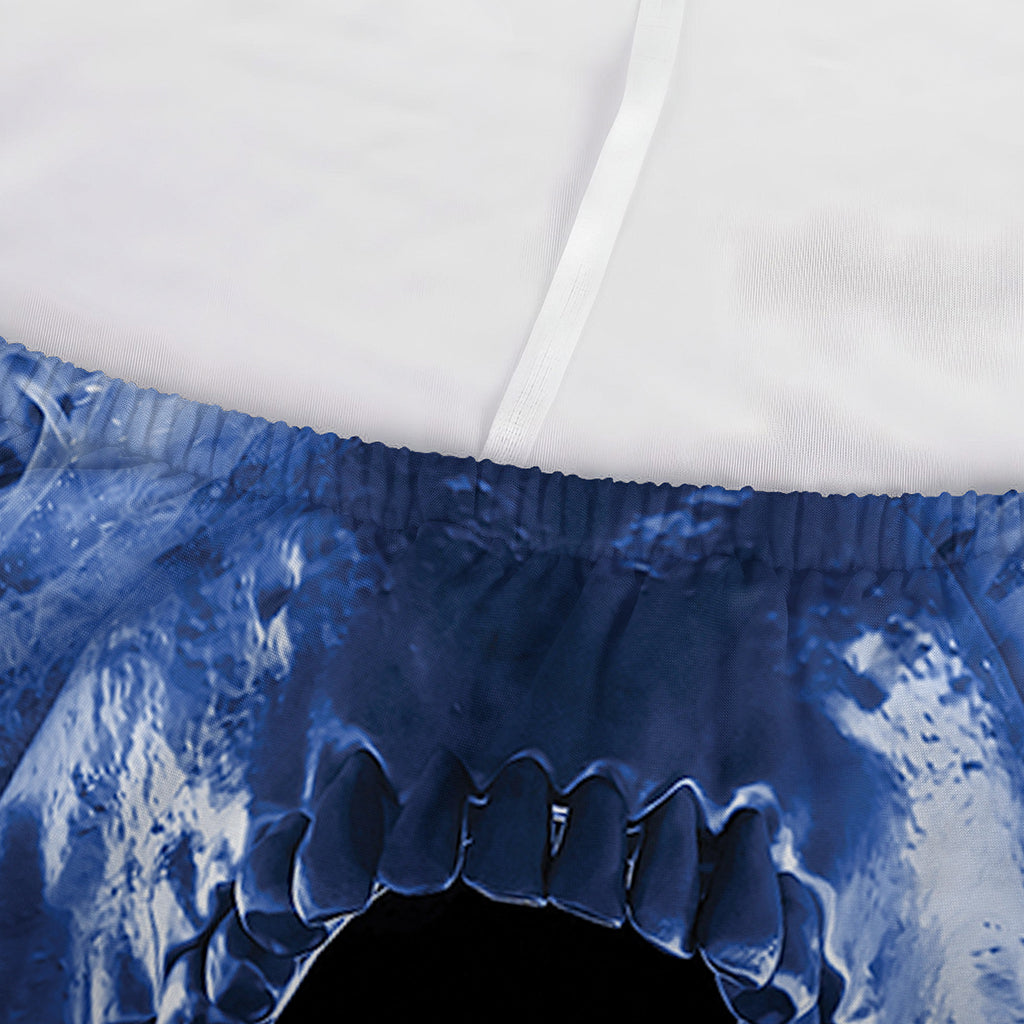 Blue Flaming Skull Print Sofa Cover