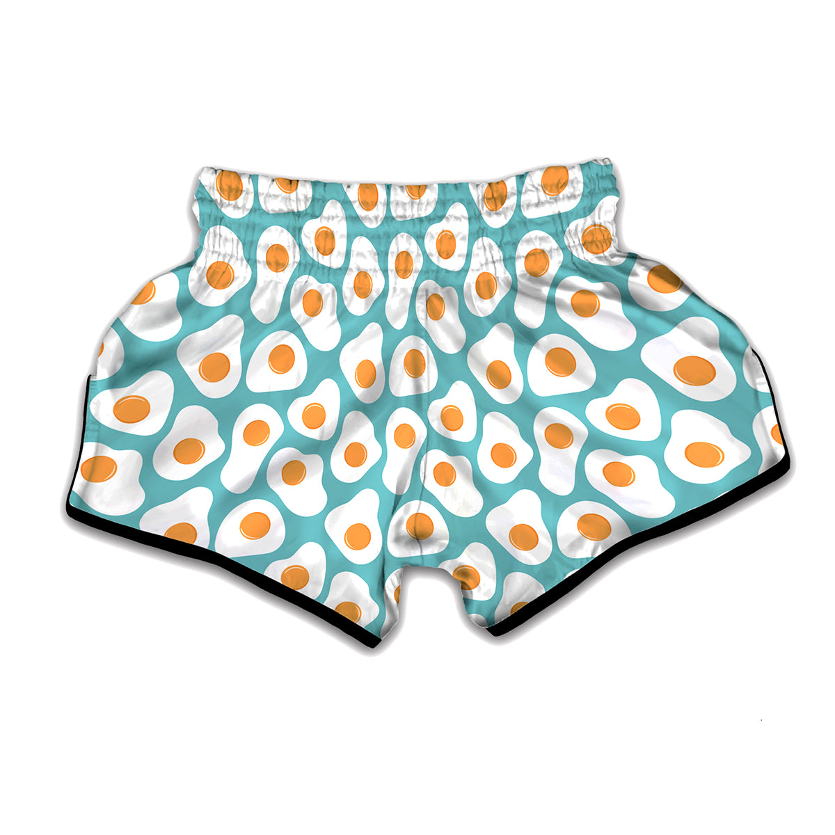 Blue Fried Eggs Pattern Print Muay Thai Boxing Shorts