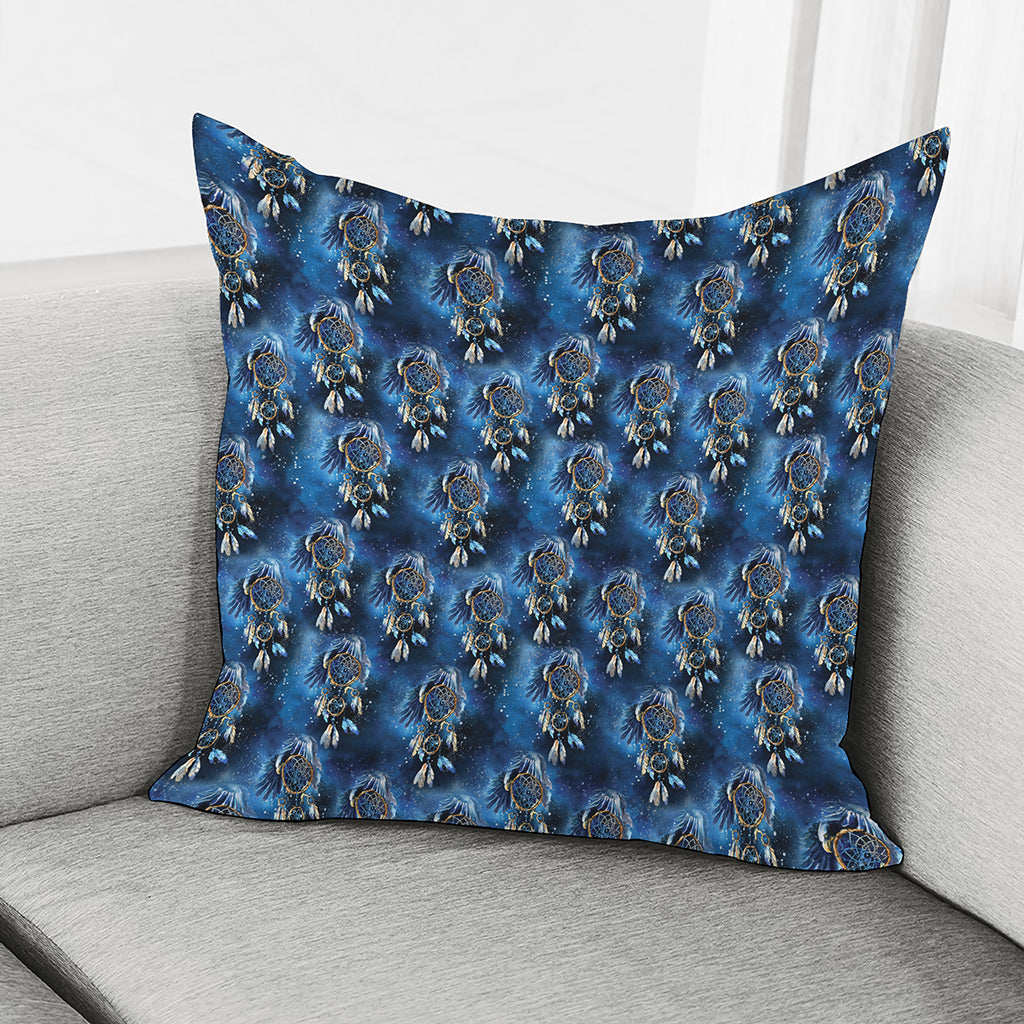 Blue Galaxy Dream Catcher Pattern Print Pillow Cover