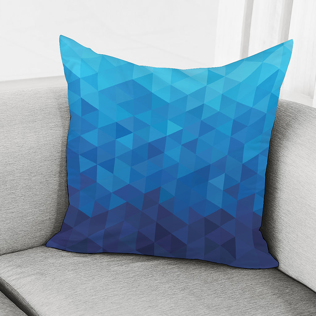 Blue Geometric Triangle Pattern Print Pillow Cover