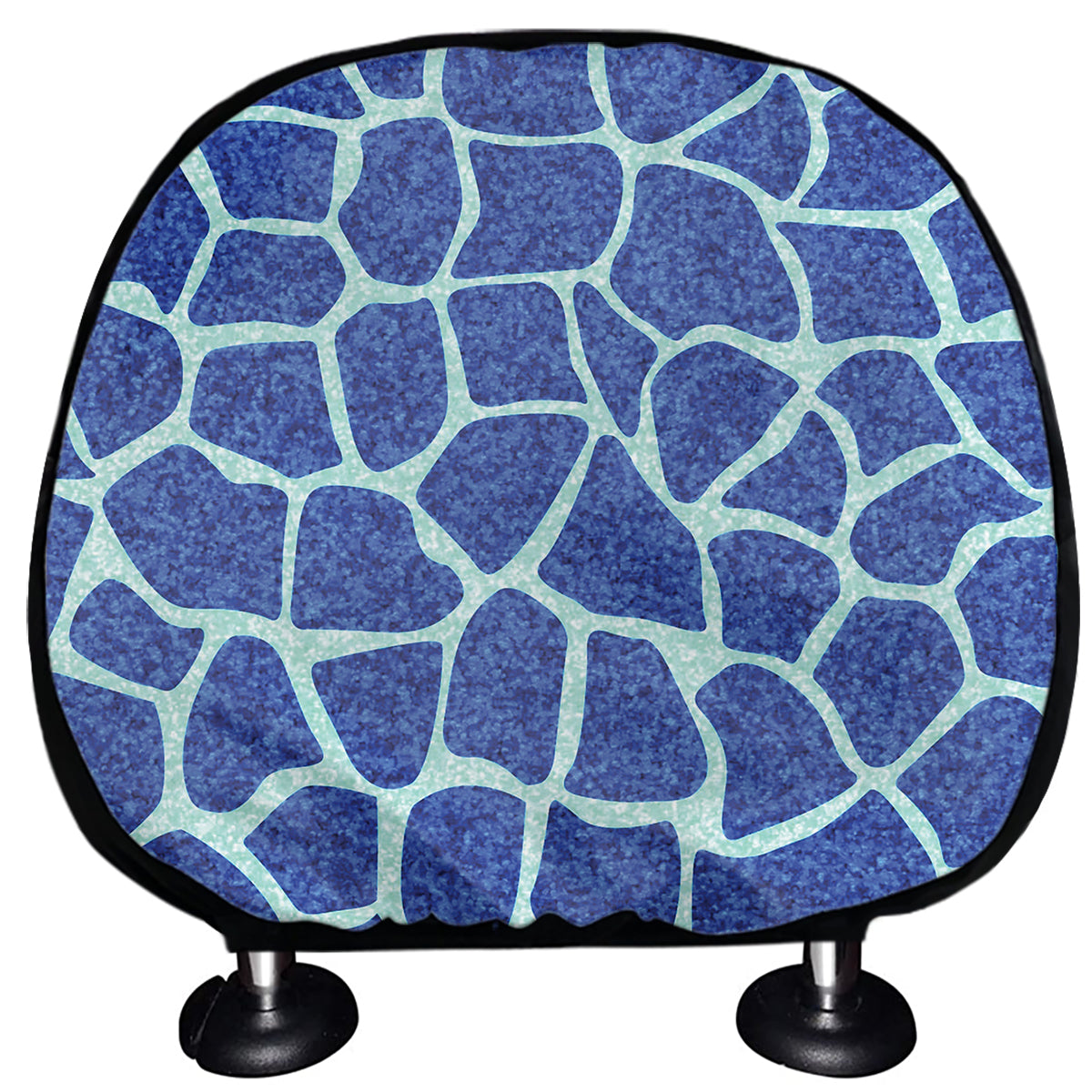 Blue Giraffe Print Car Headrest Covers