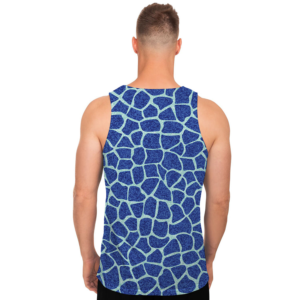 Blue Giraffe Print Men's Tank Top