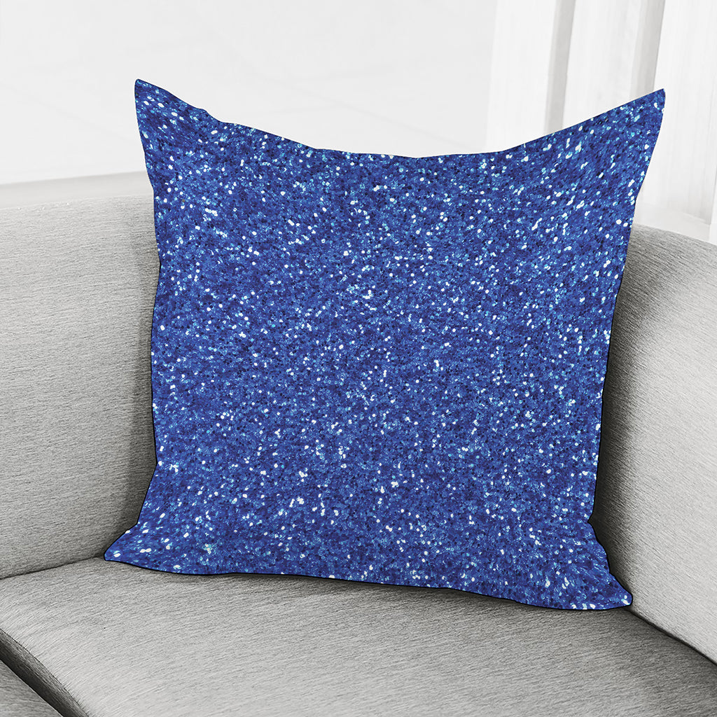 Blue Glitter Artwork Print (NOT Real Glitter) Pillow Cover