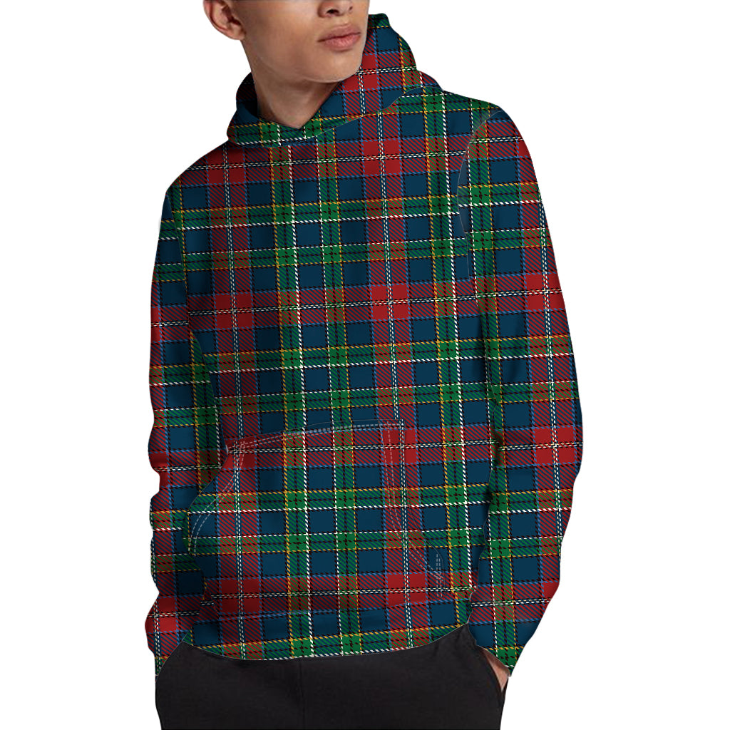 Blue Green And Red Scottish Plaid Print Pullover Hoodie