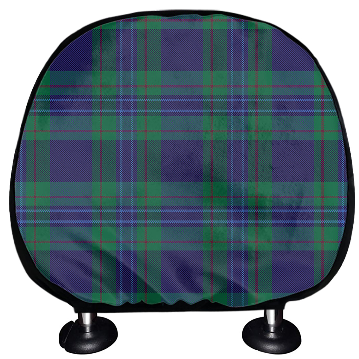 Blue Green And Red Tartan Pattern Print Car Headrest Covers