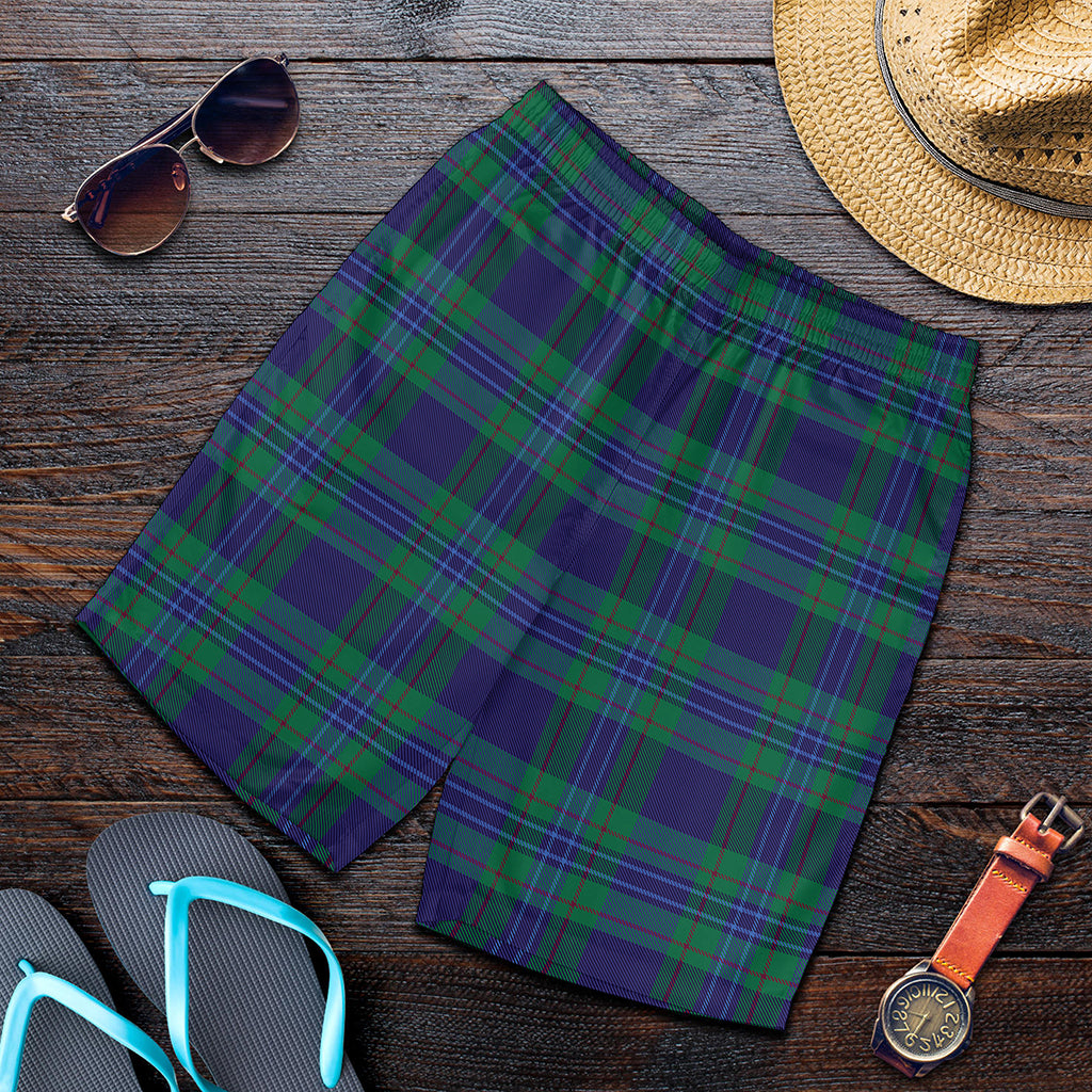 Blue Green And Red Tartan Pattern Print Men's Shorts