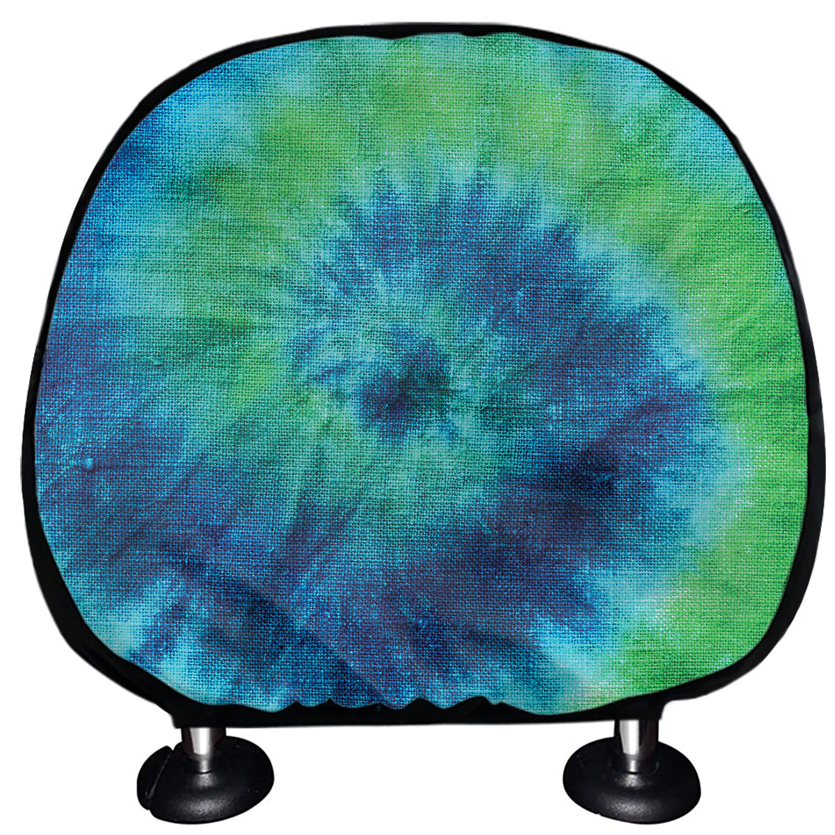 Blue Green And White Tie Dye Print Car Headrest Covers