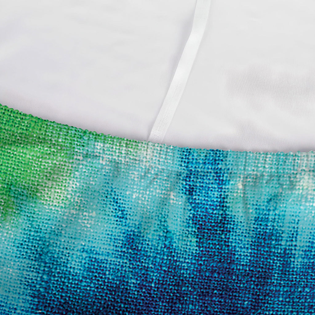 Blue Green And White Tie Dye Print Sofa Cover