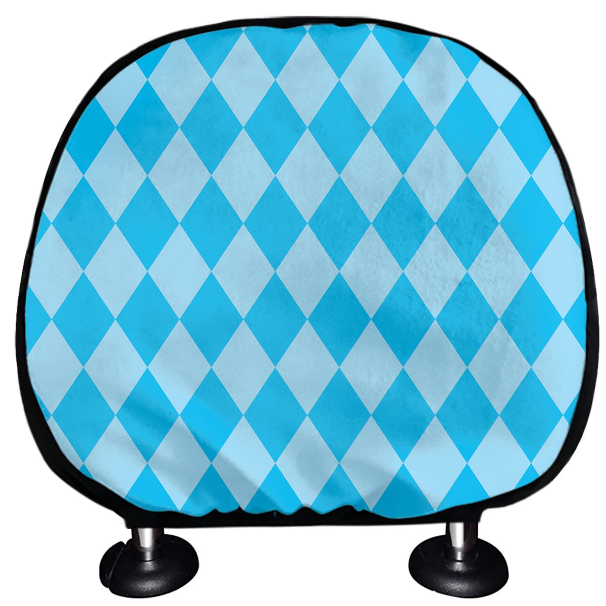 Blue Harlequin Pattern Print Car Headrest Covers
