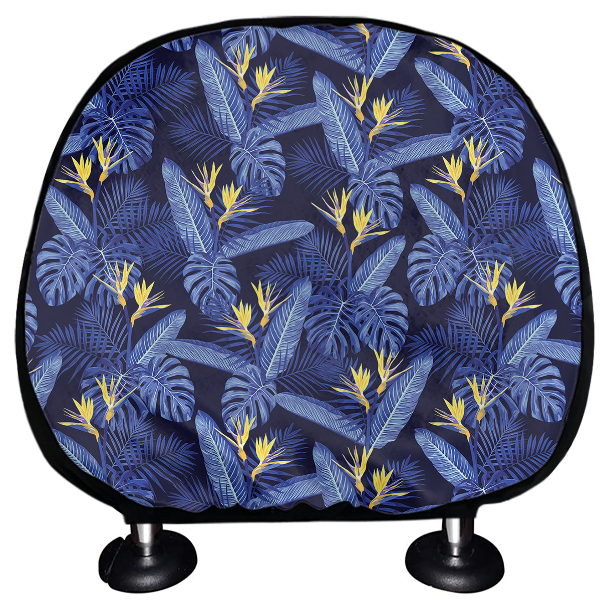 Blue Hawaiian Tropical Pattern Print Car Headrest Covers