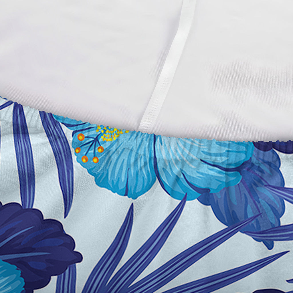 Blue Hibiscus Tropical Pattern Print Sofa Cover