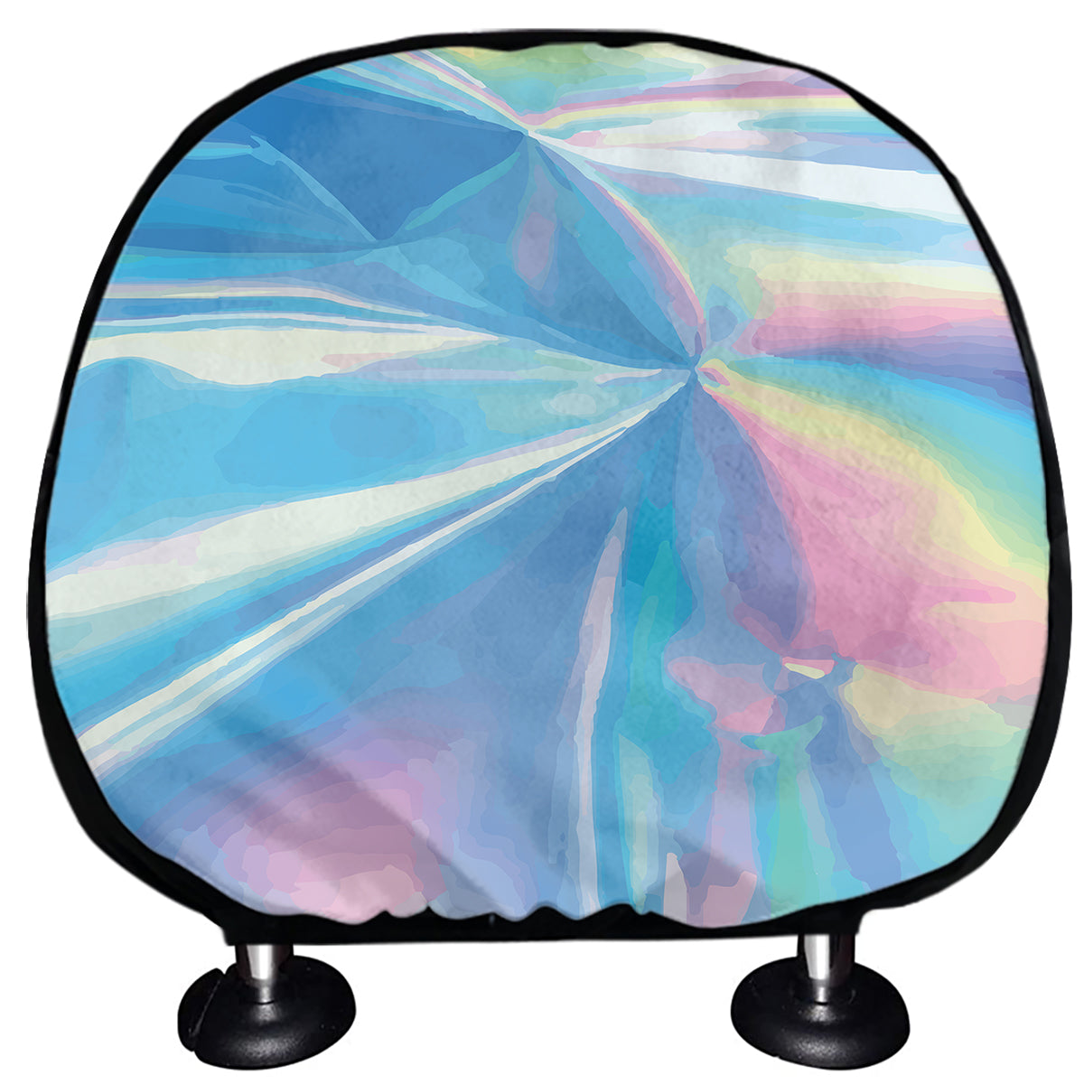 Blue Holographic Print Car Headrest Covers
