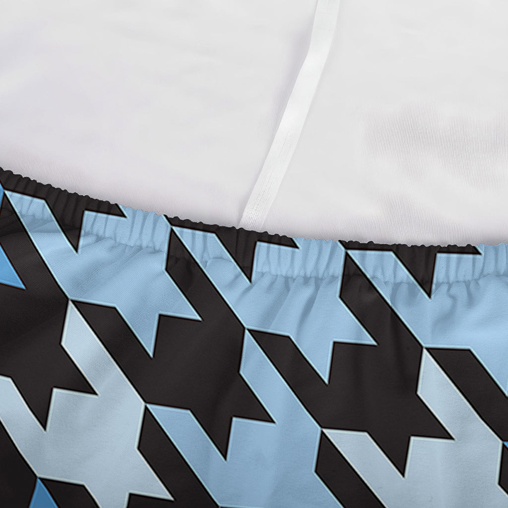 Blue Houndstooth Pattern Print Sofa Cover