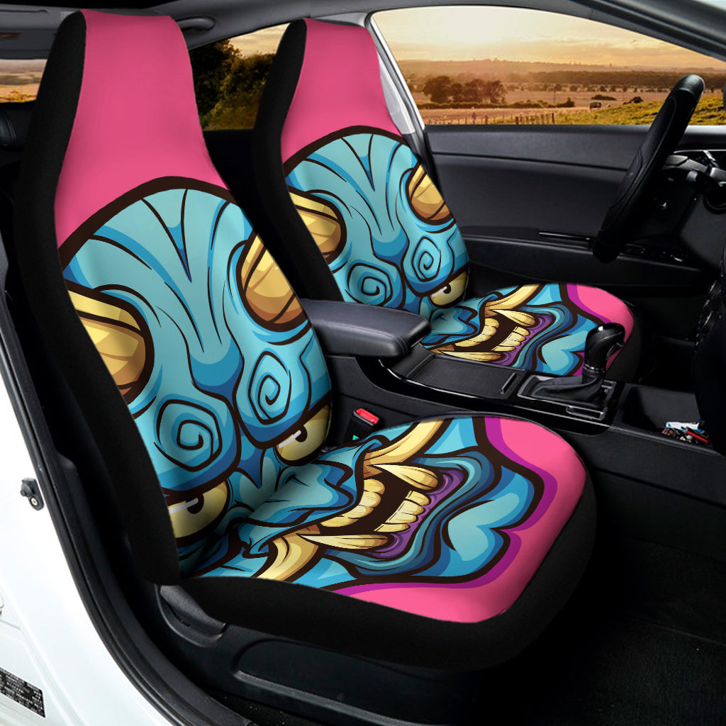 Blue Japanese Demon Print Universal Fit Car Seat Covers