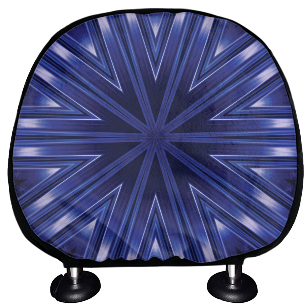 Blue Kaleidoscope Print Car Headrest Covers