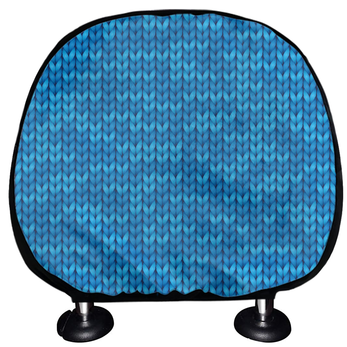 Blue Knitted Pattern Print Car Headrest Covers