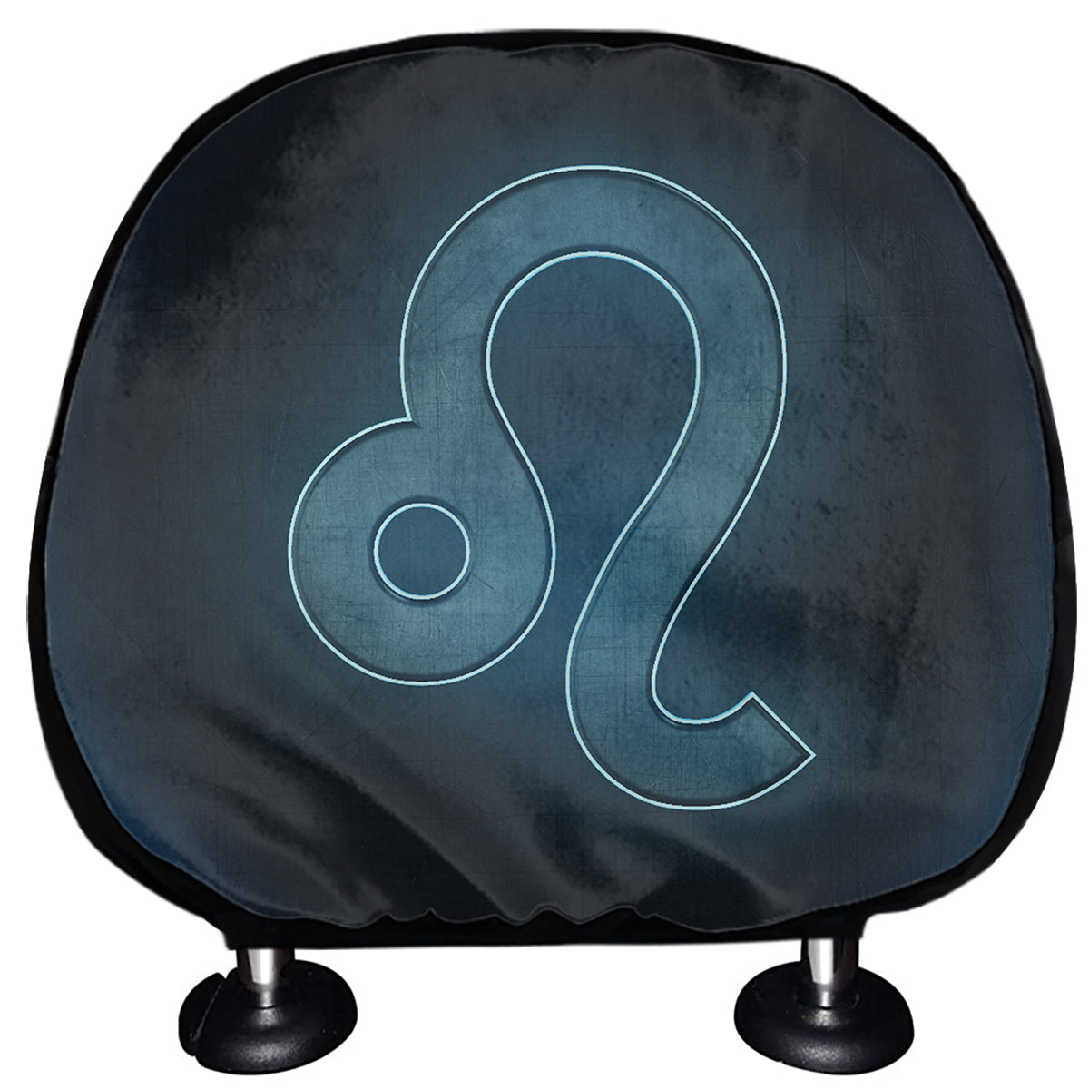 Blue Leo Zodiac Sign Print Car Headrest Covers