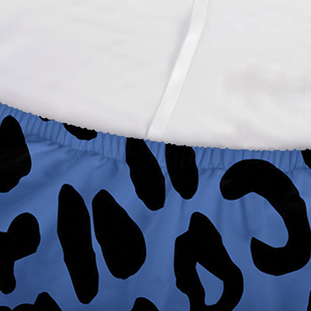 Blue Leopard Print Sofa Cover