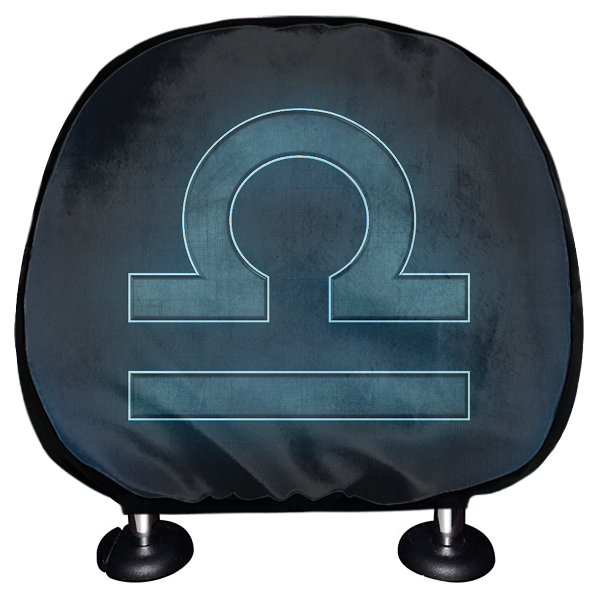 Blue Libra Zodiac Sign Print Car Headrest Covers
