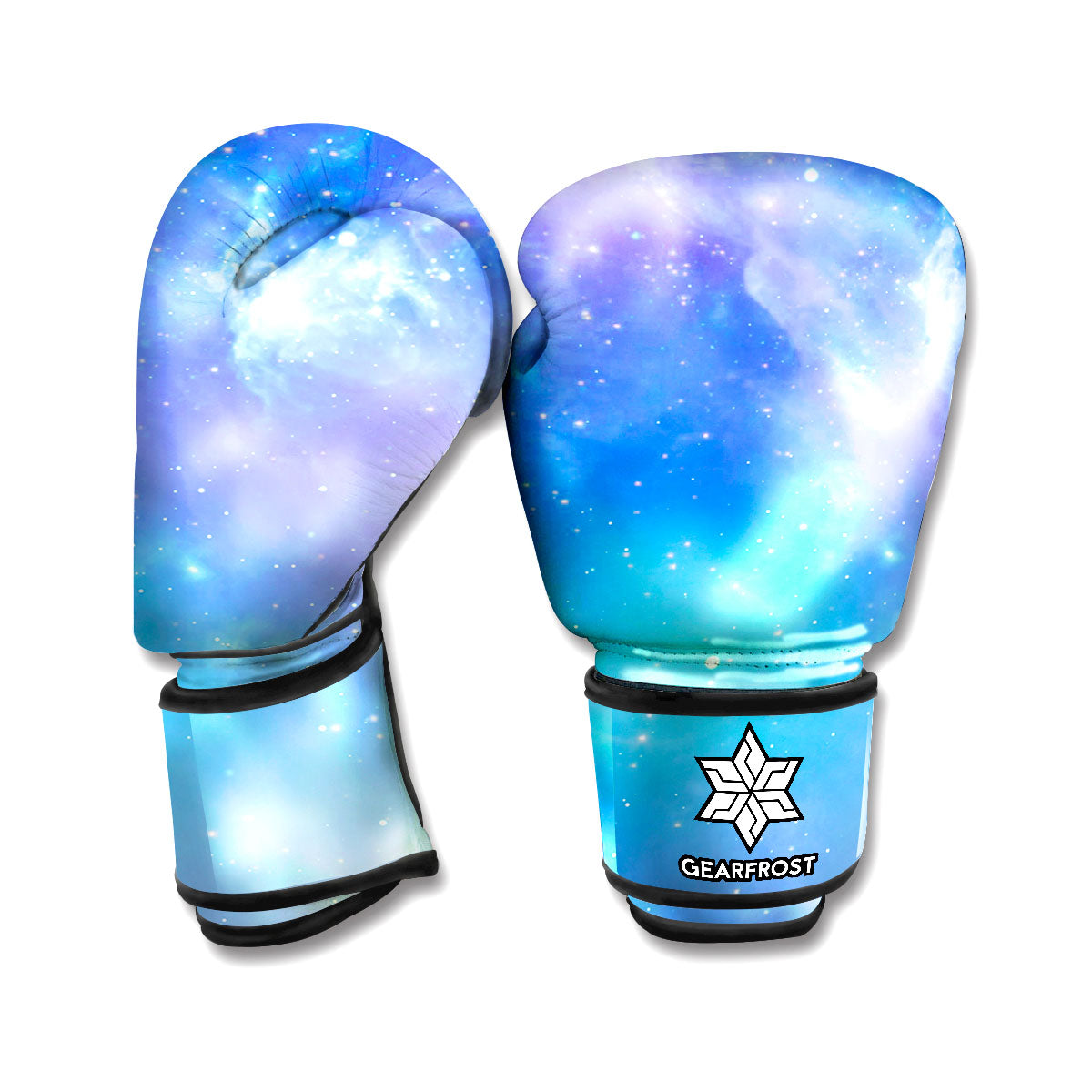 Blue Light Nebula Galaxy Space Print Boxing Gloves