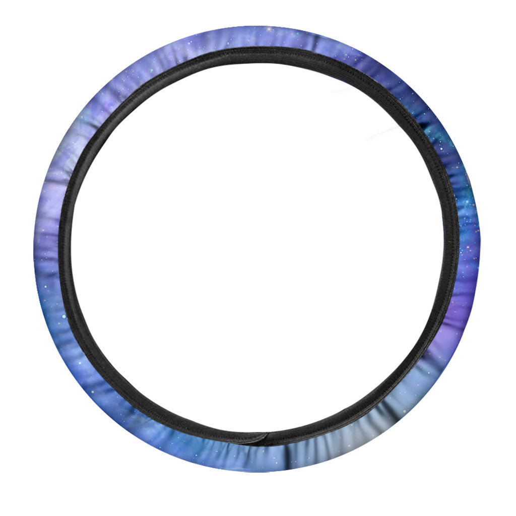 Blue Light Nebula Galaxy Space Print Car Steering Wheel Cover