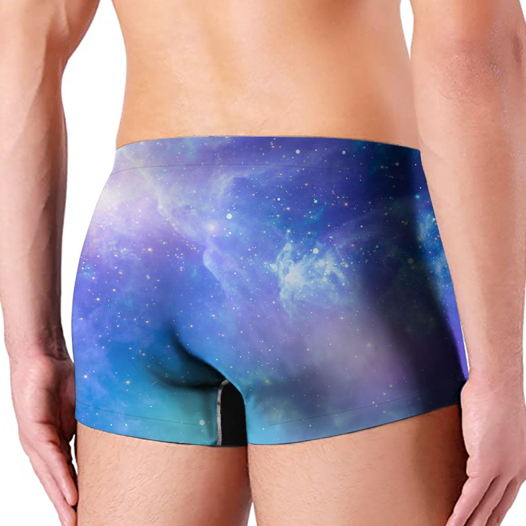 Blue Light Nebula Galaxy Space Print Men's Boxer Briefs