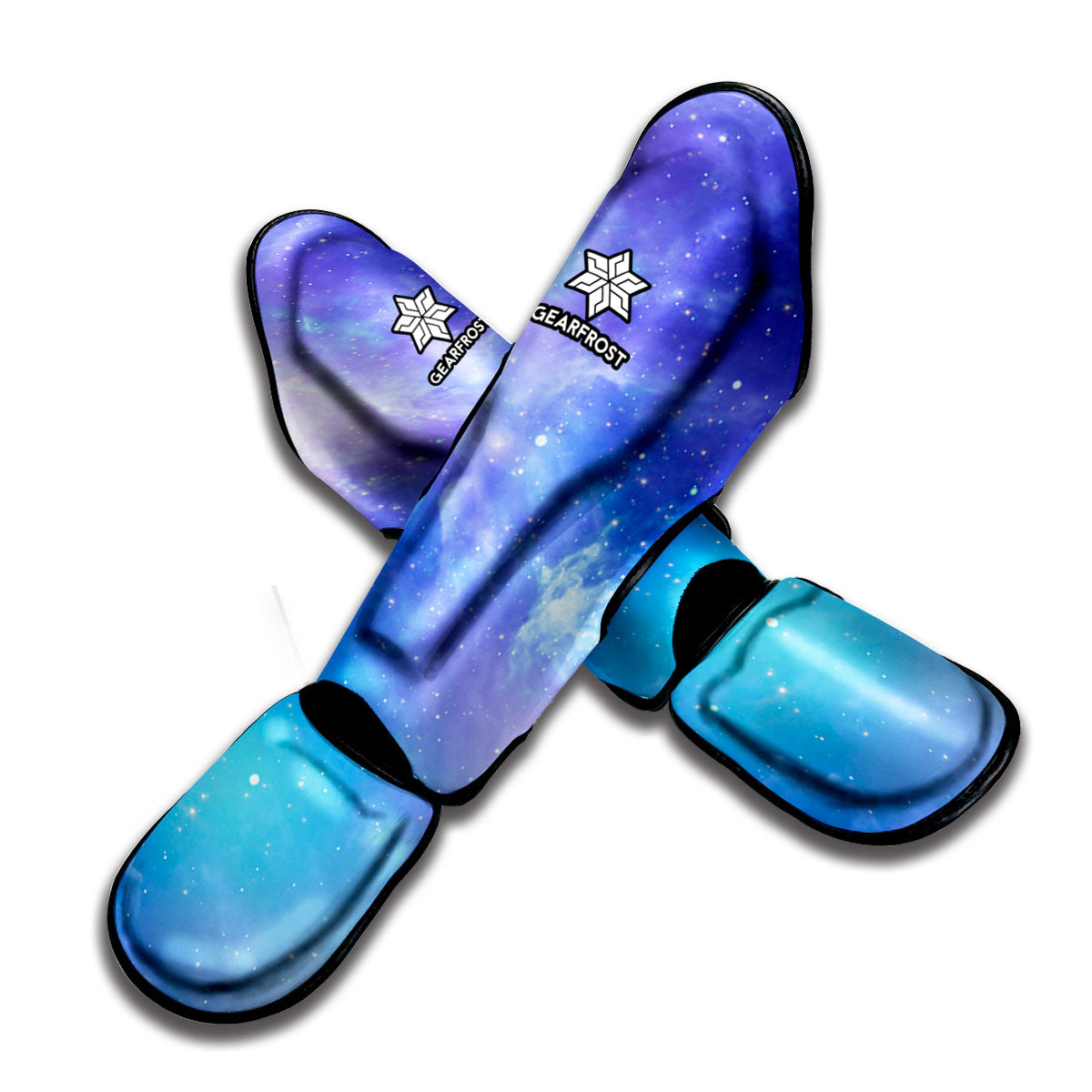 Blue Light Nebula Galaxy Space Print Muay Thai Shin Guard