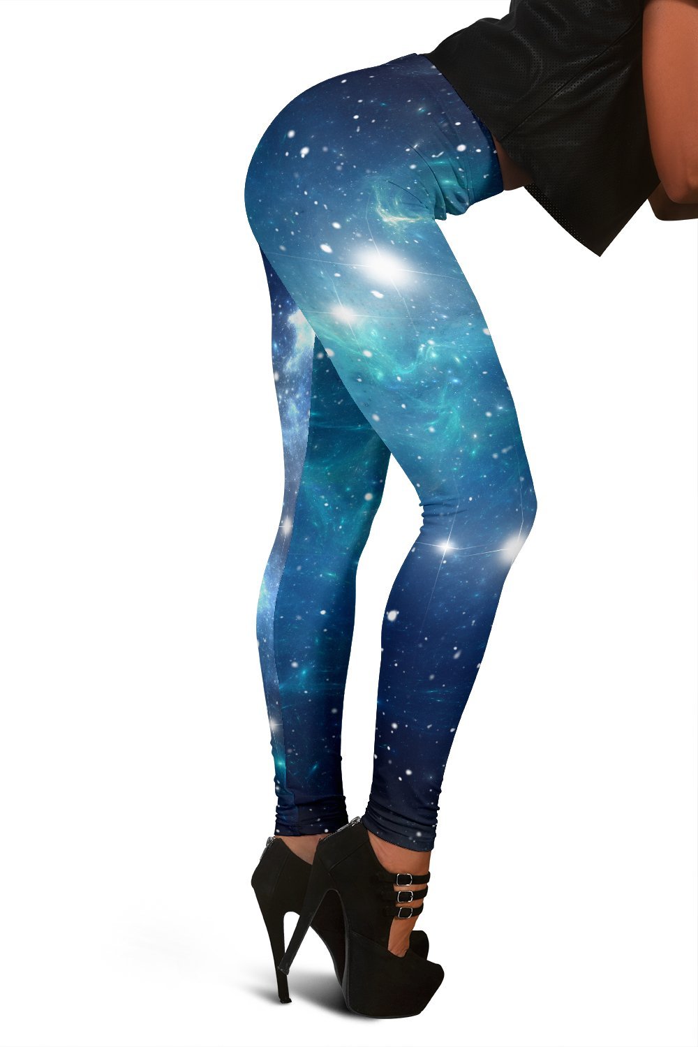 Blue Light Sparkle Galaxy Space Print Women's Leggings GearFrost