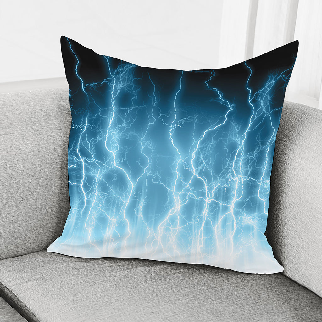 Blue Lightning Print Pillow Cover