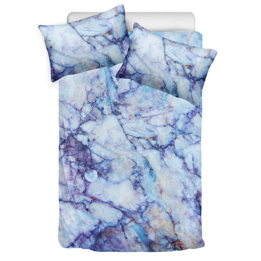 Blue Marble Print Duvet Cover Bedding Set