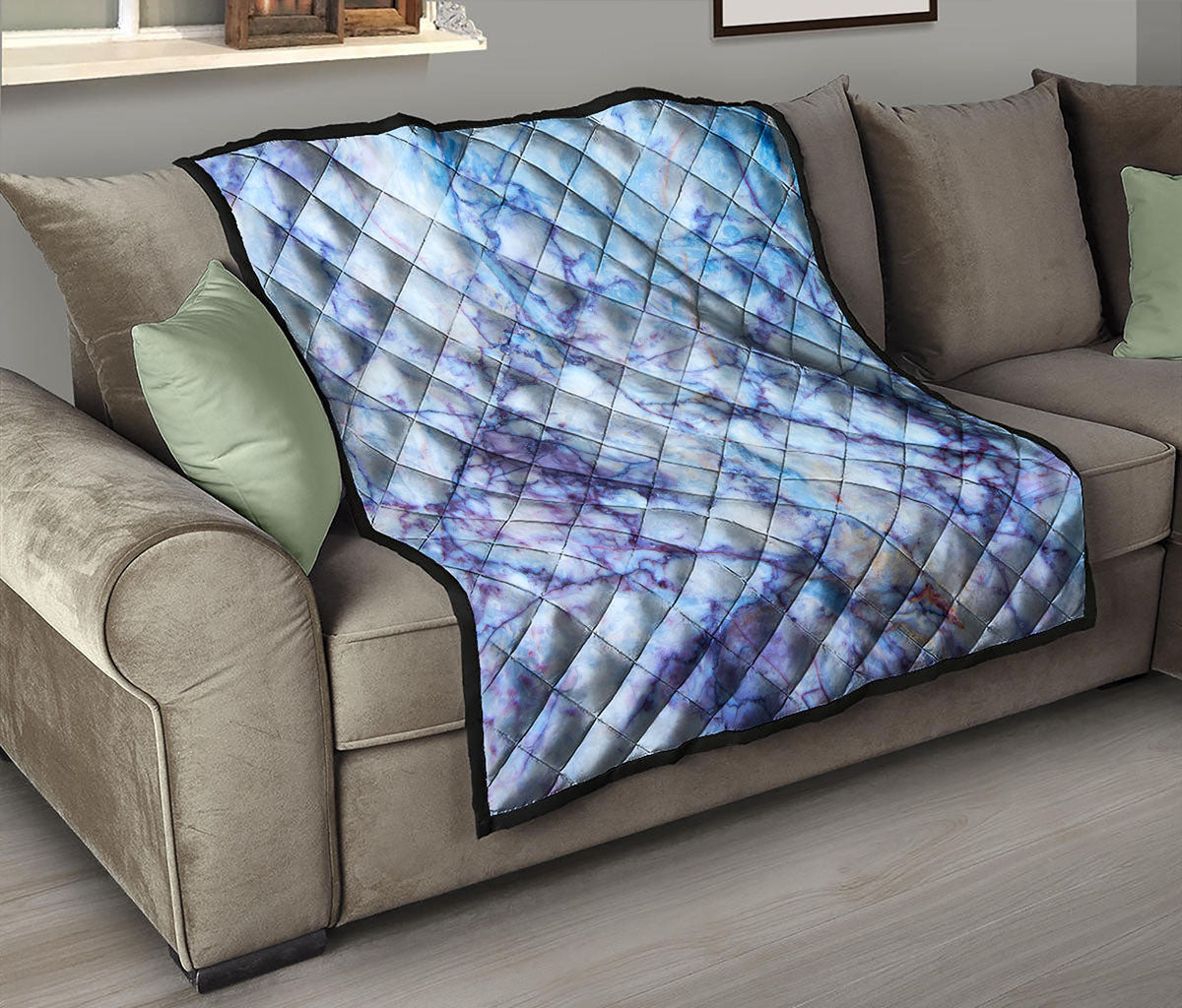 Blue Marble Print Quilt
