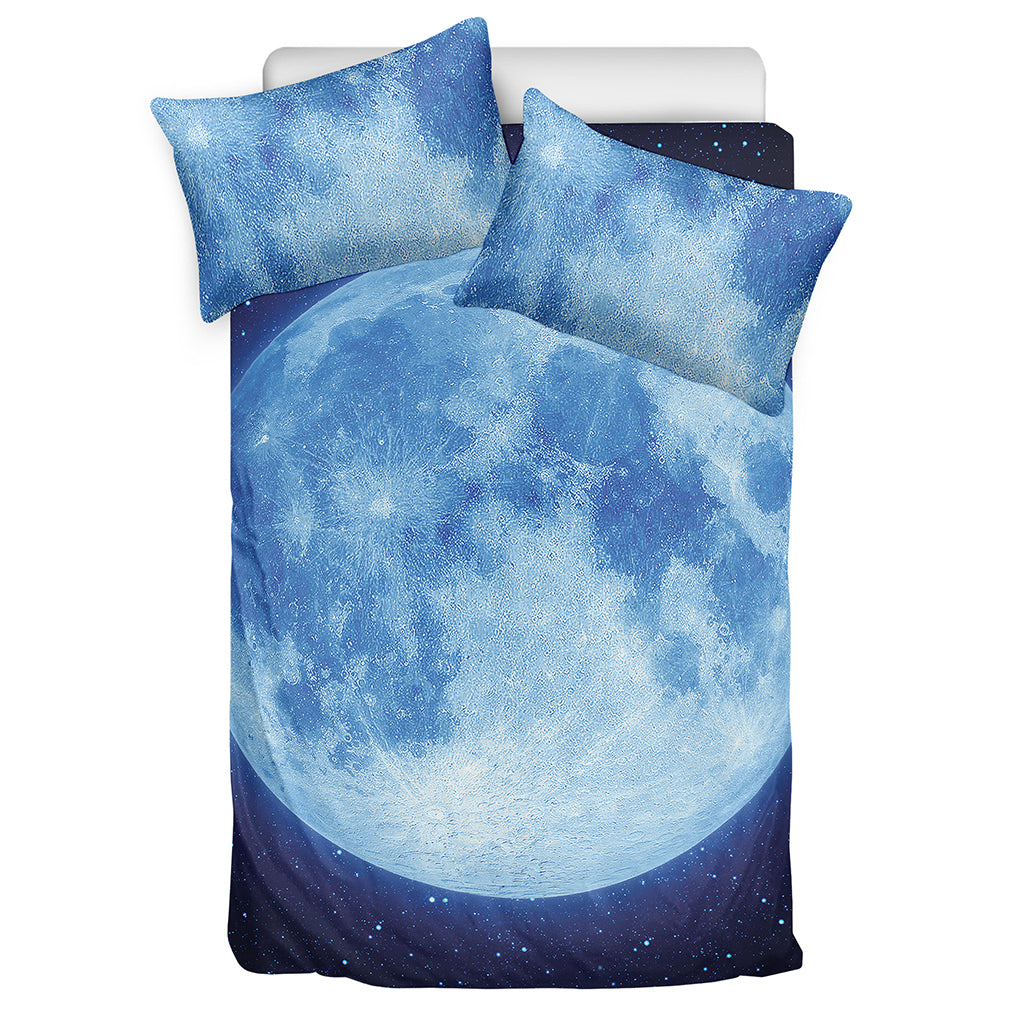 Blue Moon Print Duvet Cover Bedding Set