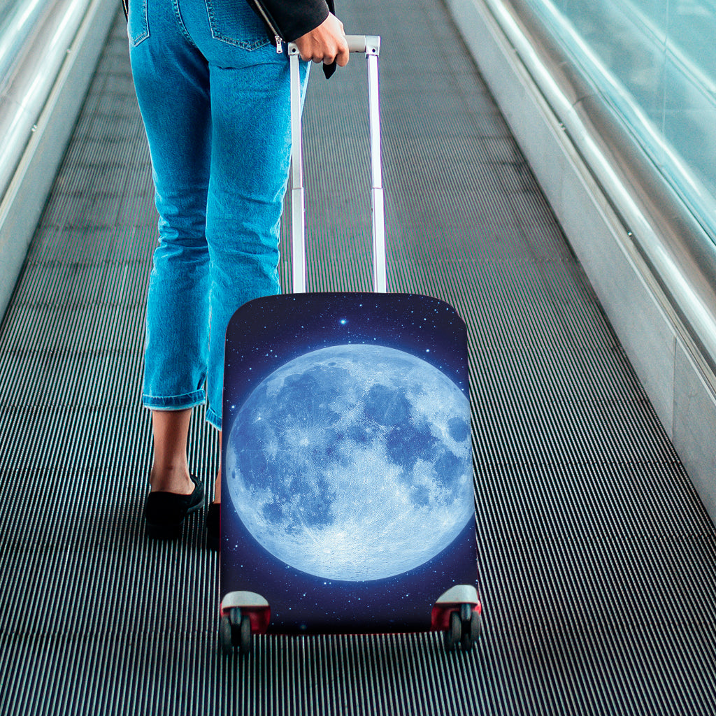 Blue Moon Print Luggage Cover