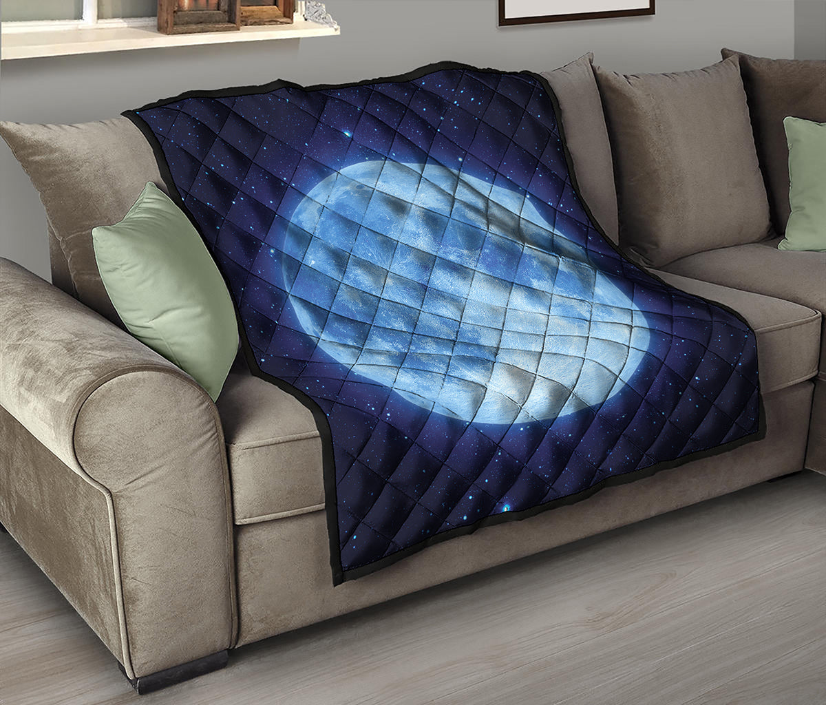 Blue Moon Print Quilt